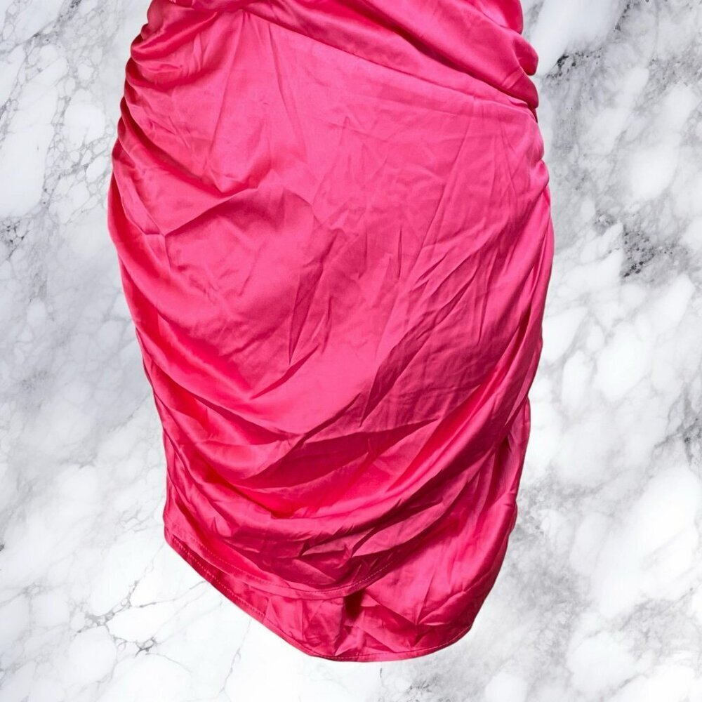 More To Come Denise Wrap Dress In Hot Pink — image 7 of 8